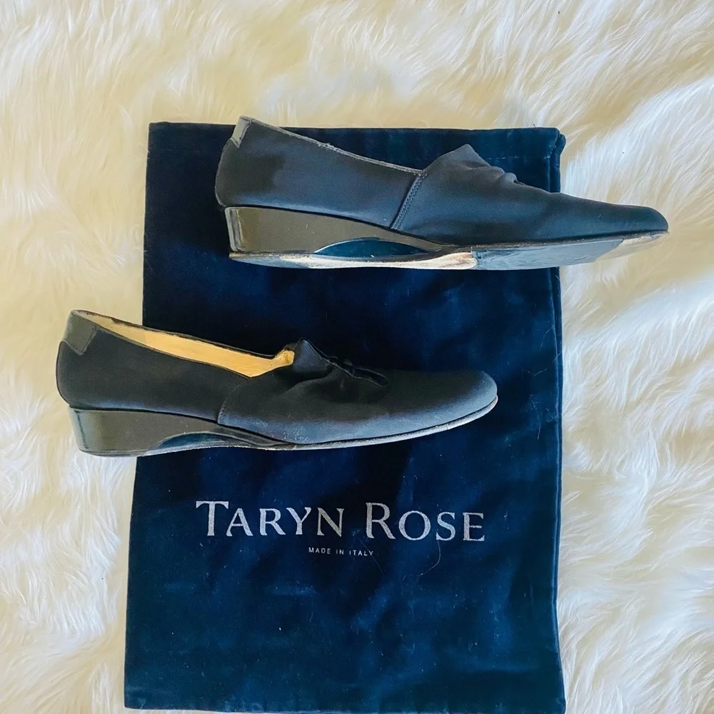 Taryn Rose Keir black nylon loafer, Sz. 39.5